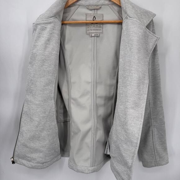 prAna Marabelle Softshell Asymmetrical Zip Jacket Womens Small Gray Polyester - Picture 11 of 12
